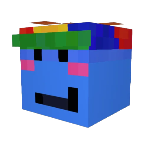 Azeurez Minecraft avatar head, 3D render