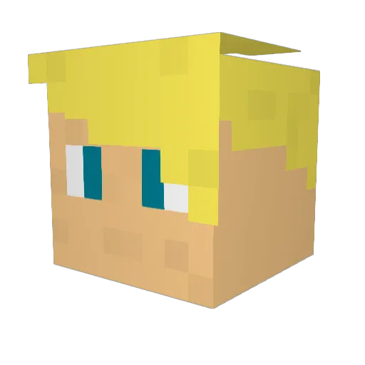 Azf100 Minecraft avatar head, 3D render