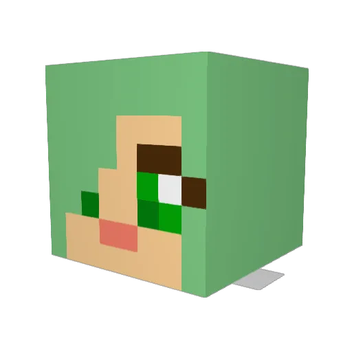 Azfrog Minecraft avatar head, 3D render