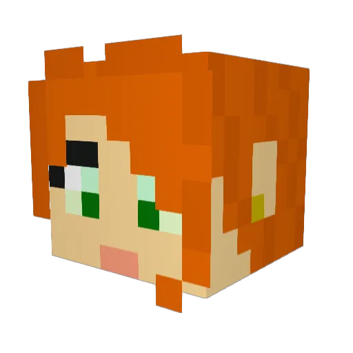 Azhaya Minecraft avatar head, 3D render