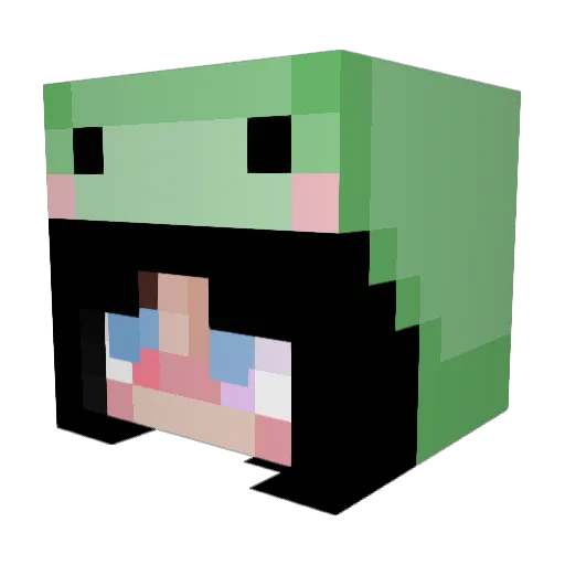Azhnn Minecraft avatar head, 3D render