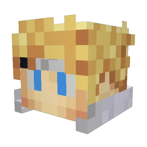 Azi0ne Minecraft avatar head, 3D render