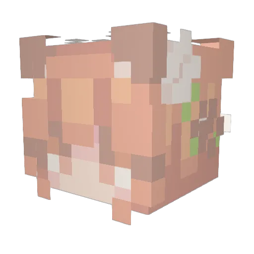 Azibal Minecraft avatar head, 3D render