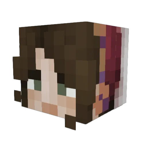 Aziee_ Minecraft avatar head, 3D render