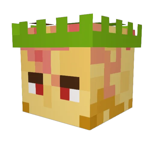 Azike_ Minecraft avatar head, 3D render