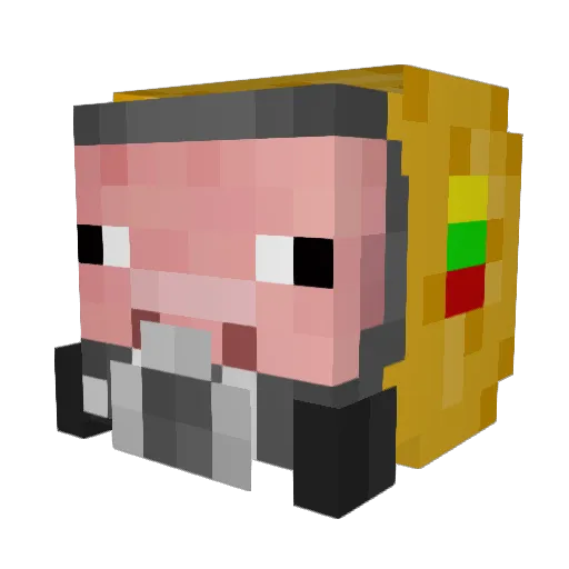 Azily Minecraft avatar head, 3D render