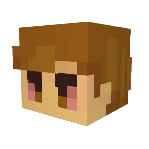 AziomX Minecraft avatar head, 3D render