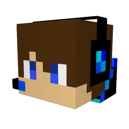 Aziourty Minecraft avatar head, 3D render