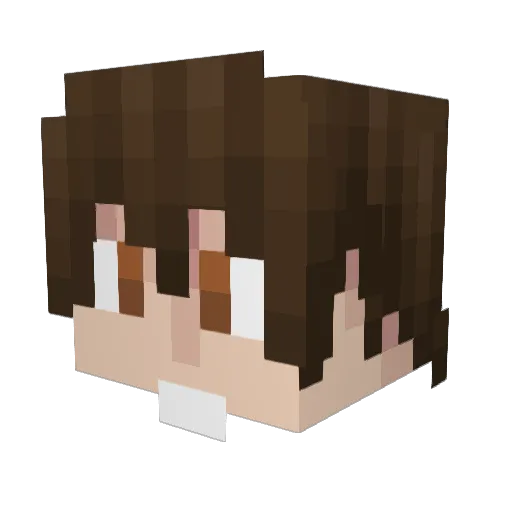 Azisiel Minecraft avatar head, 3D render