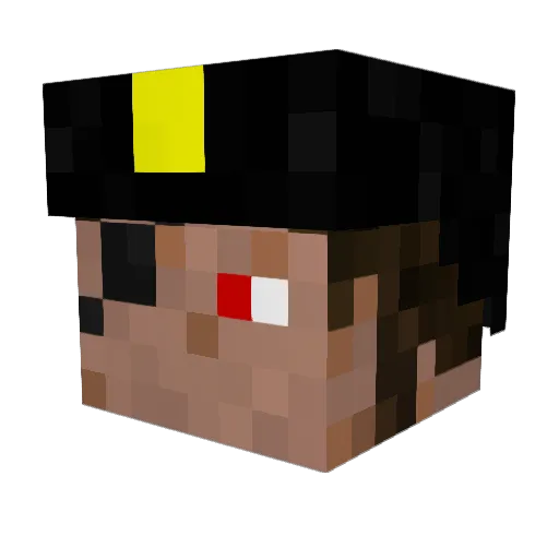 Aziz Minecraft avatar head, 3D render