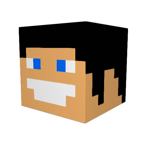 Azjoks Minecraft avatar head, 3D render