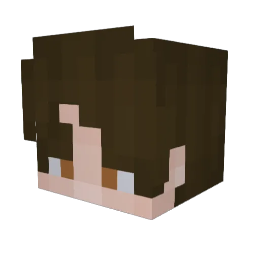 AzkPepo Minecraft avatar head, 3D render