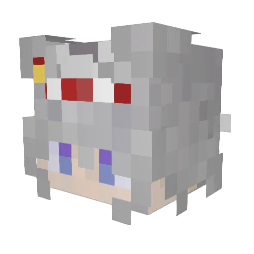 Azkara Minecraft avatar head, 3D render