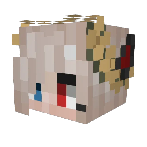Azlynn Minecraft avatar head, 3D render