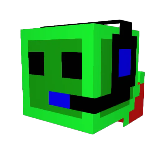 AznNarutoFox Minecraft avatar head, 3D render