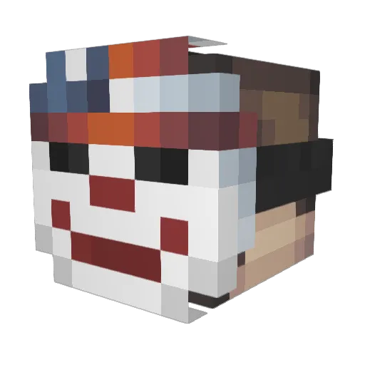 Aznable Minecraft avatar head, 3D render