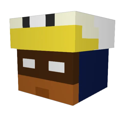 Aznaiis Minecraft avatar head, 3D render