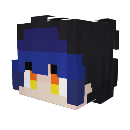 Azniir Minecraft avatar head, 3D render