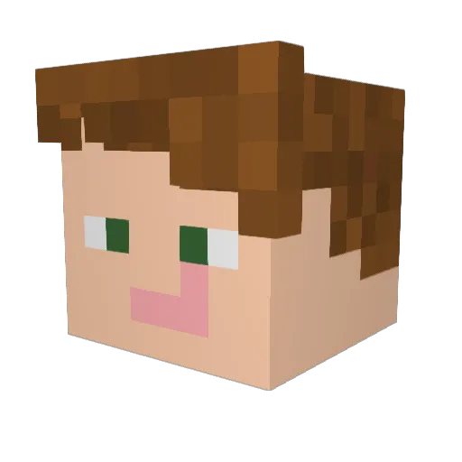 AzoBrown Minecraft avatar head, 3D render
