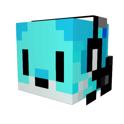 Azovian Minecraft avatar head, 3D render
