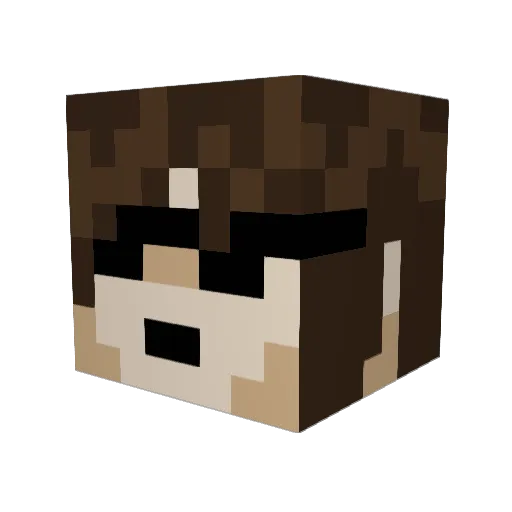 Azpire Minecraft avatar head, 3D render