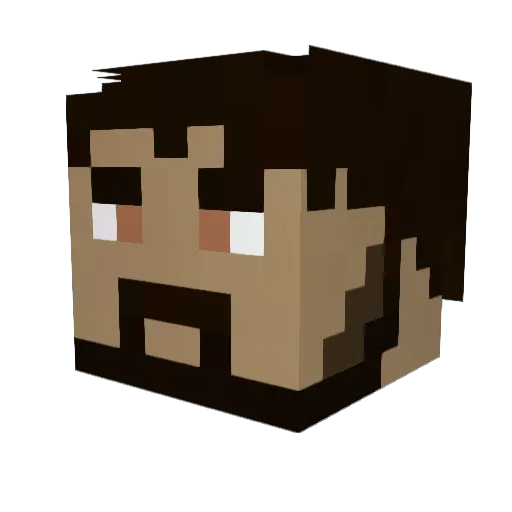 Azr3n Minecraft avatar head, 3D render
