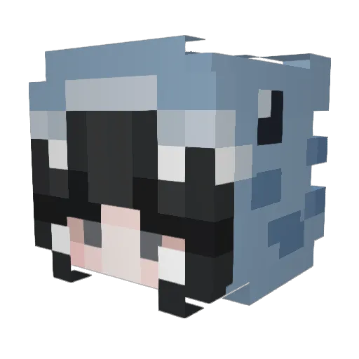 Azraa3 Minecraft avatar head, 3D render