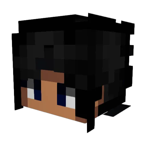 Azraque Minecraft avatar head, 3D render