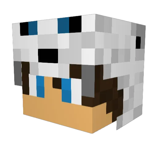 Azrie Minecraft avatar head, 3D render