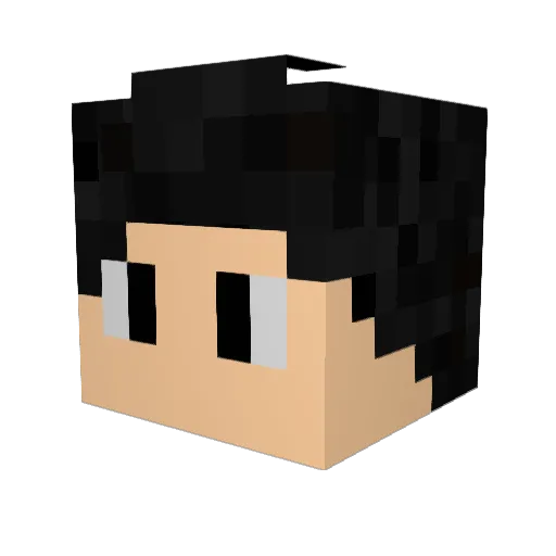Azrix Minecraft avatar head, 3D render