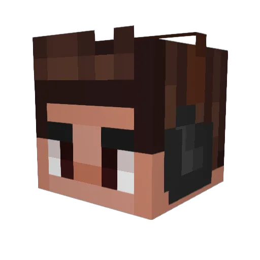 Azrkaine Minecraft avatar head, 3D render