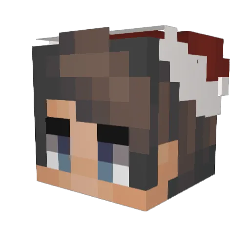 Aztonished Minecraft avatar head, 3D render