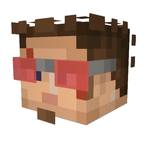 Aztraly Minecraft avatar head, 3D render