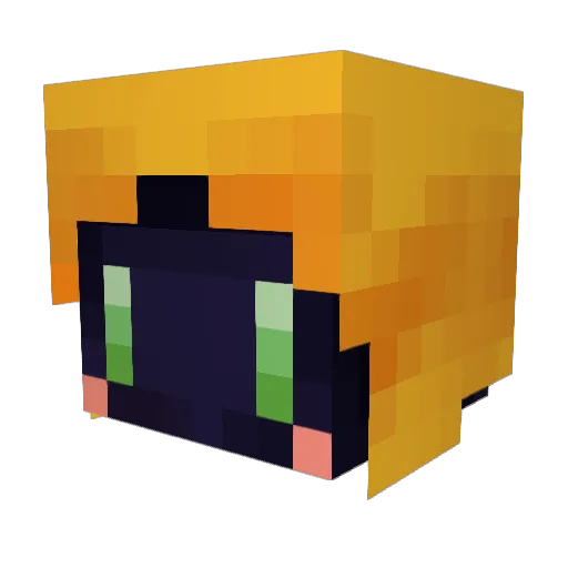 AzuKitI Minecraft avatar head, 3D render