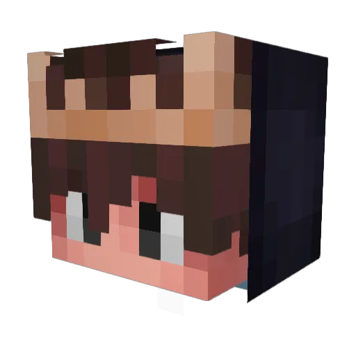 AzuXo Minecraft avatar head, 3D render