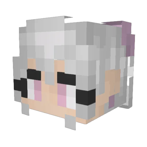 AzuaPrincess Minecraft avatar head, 3D render