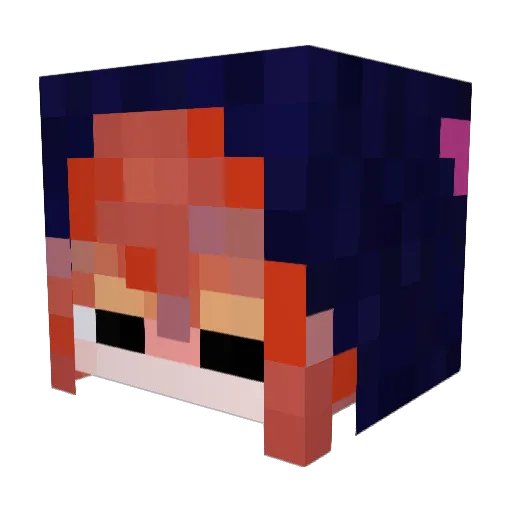 Azuchaan Minecraft avatar head, 3D render