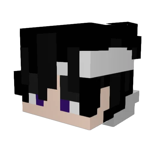 Azuki_04 Minecraft avatar head, 3D render