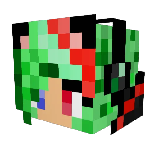 Azuki_Mirami Minecraft avatar head, 3D render