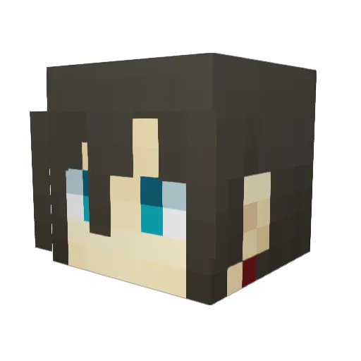 Azukiiii99 Minecraft avatar head, 3D render