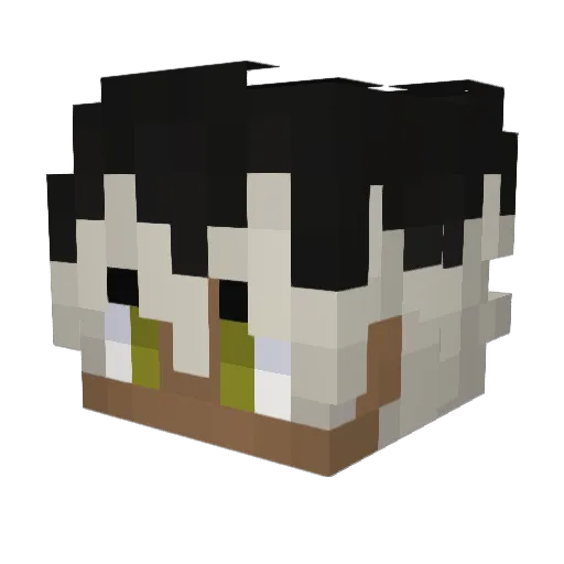 AzulDerpy Minecraft avatar head, 3D render