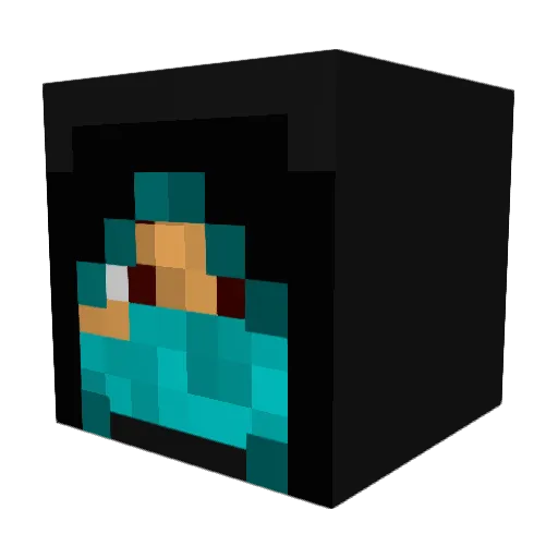 AzulDrey Minecraft avatar head, 3D render