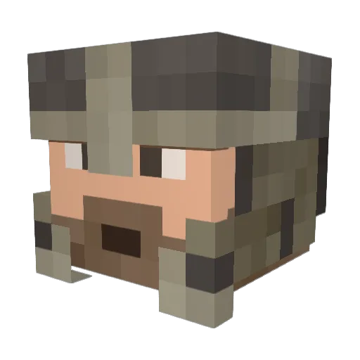 AzularMen Minecraft avatar head, 3D render