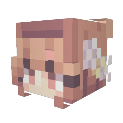 Azulaxy Minecraft avatar head, 3D render