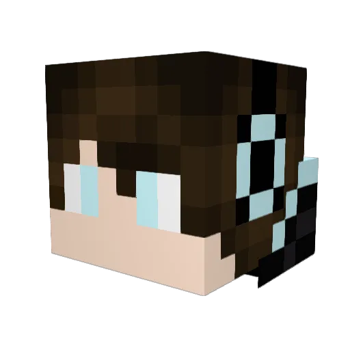 Azuliiee Minecraft avatar head, 3D render
