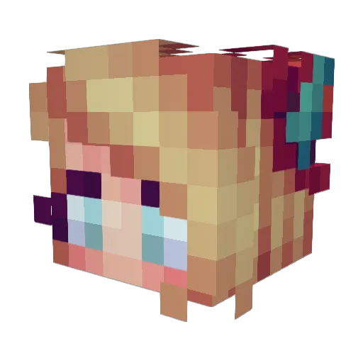 Azuliz Minecraft avatar head, 3D render