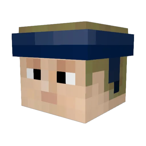 Azunis Minecraft avatar head, 3D render