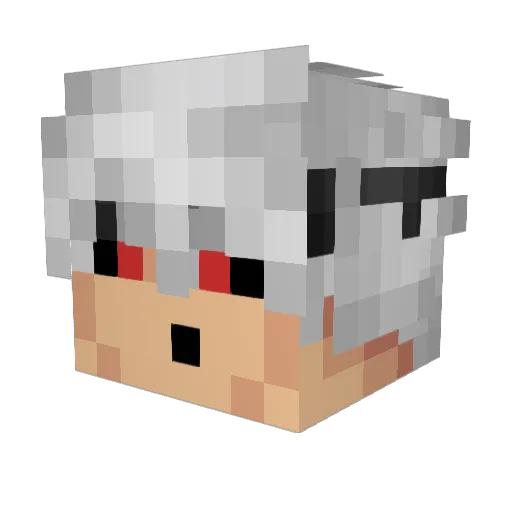Azuos5 Minecraft avatar head, 3D render