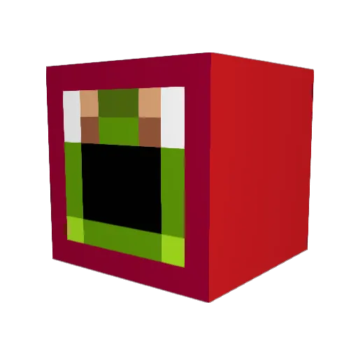 Azuper Minecraft avatar head, 3D render