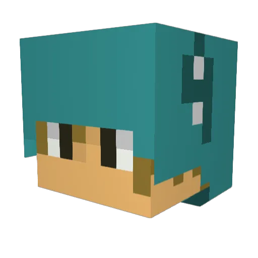 AzurHXR Minecraft avatar head, 3D render